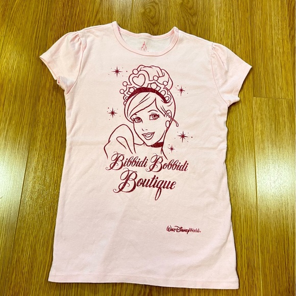 DISNEY WORLD BIBBIDI BOBBIDI BOUTIQUE CINDERELLA PINK TEE - Picture 1 of 10